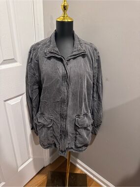 Treasure & Bond 100% Tencel Washed Gray Utility Jacket XL